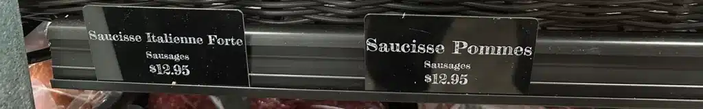 Price tag printed with Edikio Price Tag for sauces